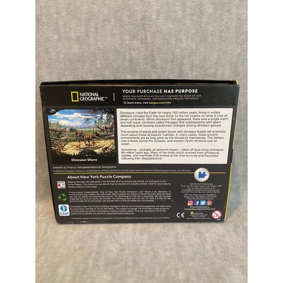 Dinosaur Shore Jigsaw Puzzle 200 Pieces National Geographic New York Puzzle Co. - Picture 5 of 5